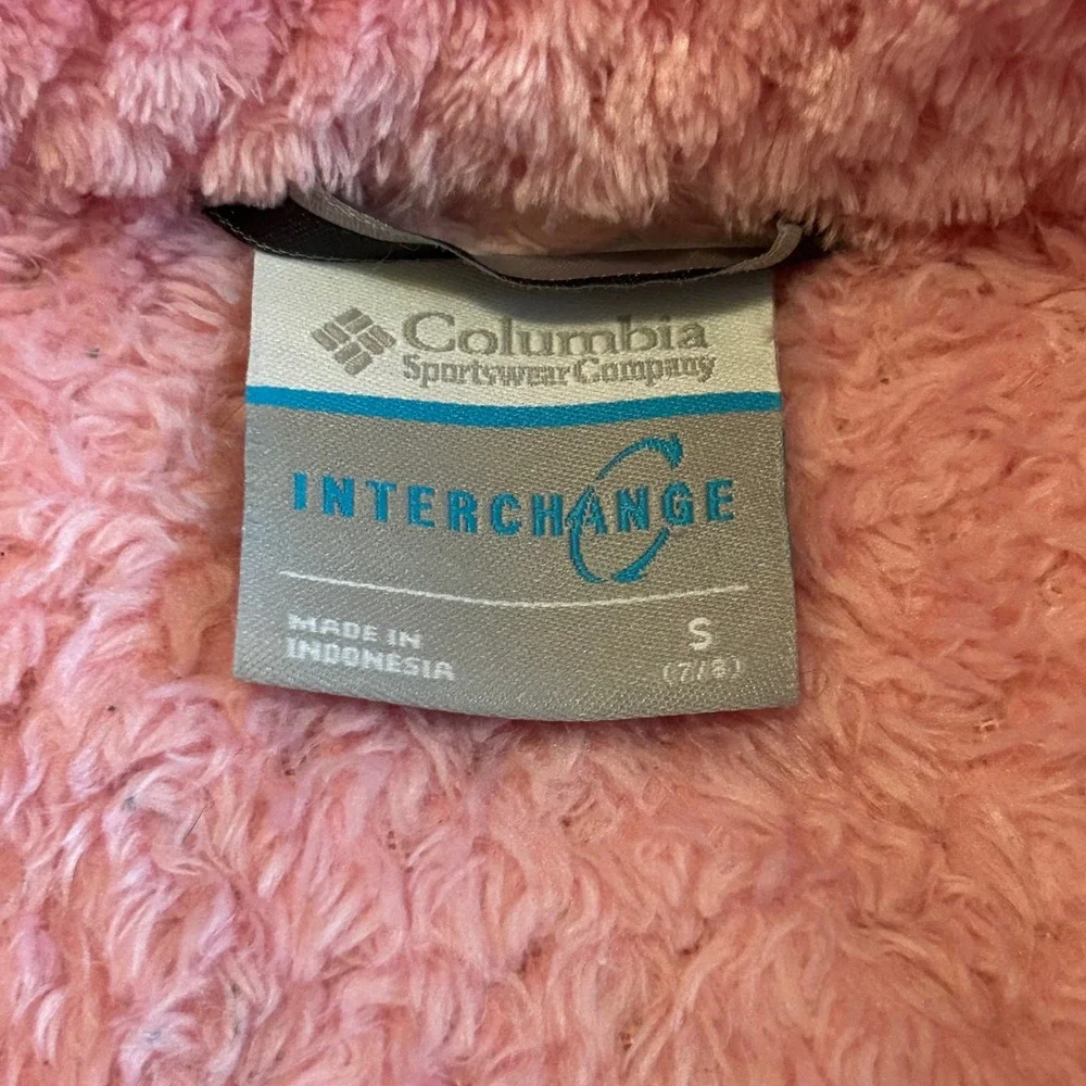 Columbia Girls Pink Chevron 3-in-1 Interchange Jacket Omni-Heat Small